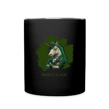Magical and Lucky Unicorn St. Patty - Full Colour Mug - black - Front