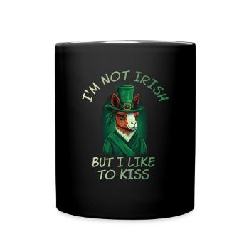 I'm not Irish but I like to Kiss Llama St. Patty - Tasse einfarbig - Schwarz - Vorne