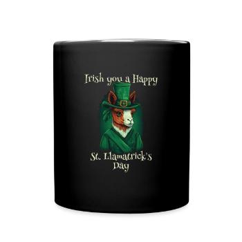 Irlandais vous un joyeux lama de la Saint-Patrick - Mug uni - noir - Devant