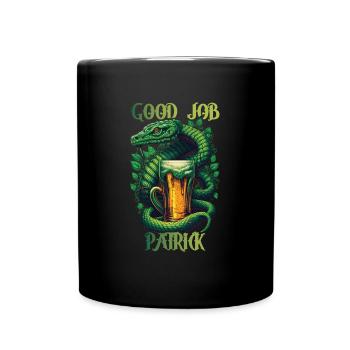 Good Job Patrick - St. Patrick's Day Snake - Full Colour Mug - black - Front