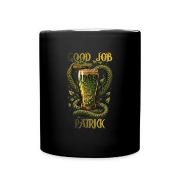 Good Job Patrick - St. Patrick's Day Snake - Full Colour Mug - black - Front