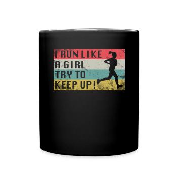 Running Women Running Gift Idea - Full Colour Mug - black - Front