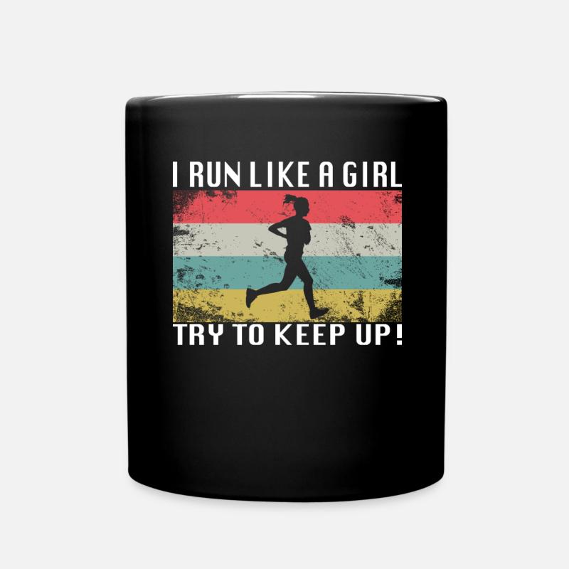 laufen women running geschenkidee - Tasse einfarbig - Schwarz