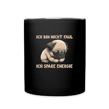 Je ne suis pas paresseux - j’économise de l’énergie - Mug uni - noir - Devant