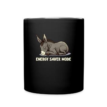 Energy Saver Mode Sleepy Donkey - Full Colour Mug - black - Front