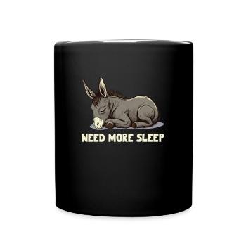 Need More Sleep Sleepy Donkey - Tasse einfarbig - Schwarz - Vorne