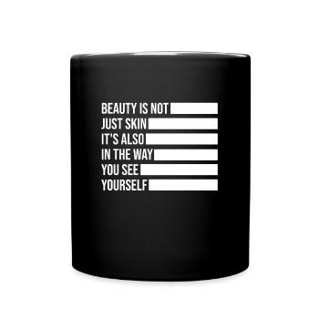 Beauté naturelle Pas de graisse buccale Romover Citation - Mug uni - noir - Devant