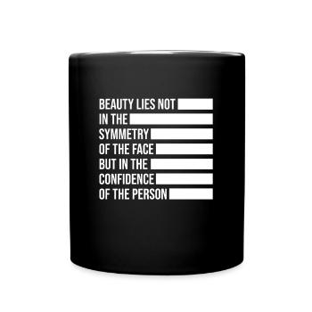 Natural Beauty No Buccal Fat Romover Quote - Full Colour Mug - black - Front