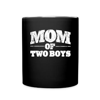 Mama Mom of two Boys Geschenkidee Muttertag - Tasse einfarbig - Schwarz - Vorne