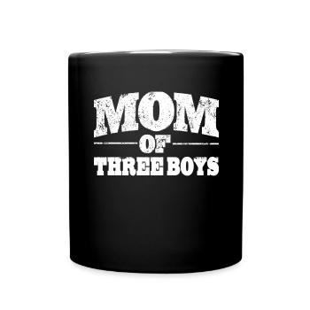 Maman Maman maman de trois garçons Idée cadeau Fête des mères - Mug uni - noir - Devant