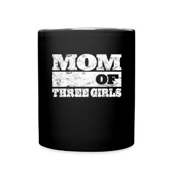 Maman Maman de trois filles Idée cadeau Fête des mères - Mug uni - noir - Devant