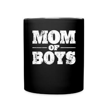 Mama Mom of Boys Geschenkidee Muttertag - Tasse einfarbig - Schwarz - Vorne