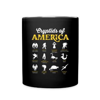 Cryptids of America Cryptozoology Mythical - Full Colour Mug - black - Front