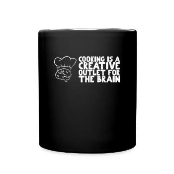 Cooking is a creative outlet for the brain - Full Colour Mug - black - Front