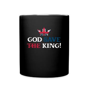 God Save The King Charles 2023 Krönung - Tasse einfarbig - Schwarz - Vorne