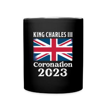 Krönung 2023 König Karl III. - Tasse einfarbig - Schwarz - Vorne