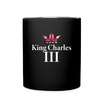 Britischer Kronkönig Karl III. Britisches Königshaus - Tasse einfarbig - Schwarz - Vorne