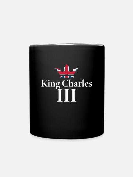 British Crown King Charles III UK Royalty - Full Colour Mug - black