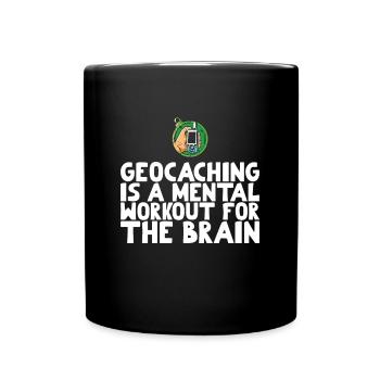 Le géocaching est un entraînement mental pour le cerveau - Mug uni - noir - Devant