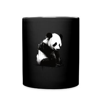 Panda-bär-schablone - Tasse einfarbig - Schwarz - Vorne