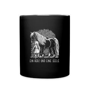 Ein Herz und eine Seele - Tasse einfarbig - Schwarz - Vorne