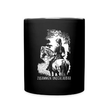Zusammen Unschlagbar - Tasse einfarbig - Schwarz - Vorne