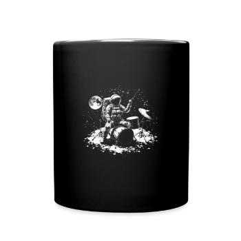 Astronaut plays his drums - Full Colour Mug - black - Front