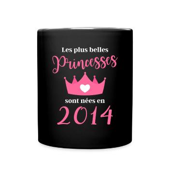 Les plus belles princesses sont nées en 2014 - Mug uni - noir - Devant