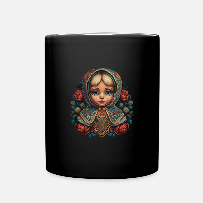 Matroschka - Tasse einfarbig - Schwarz