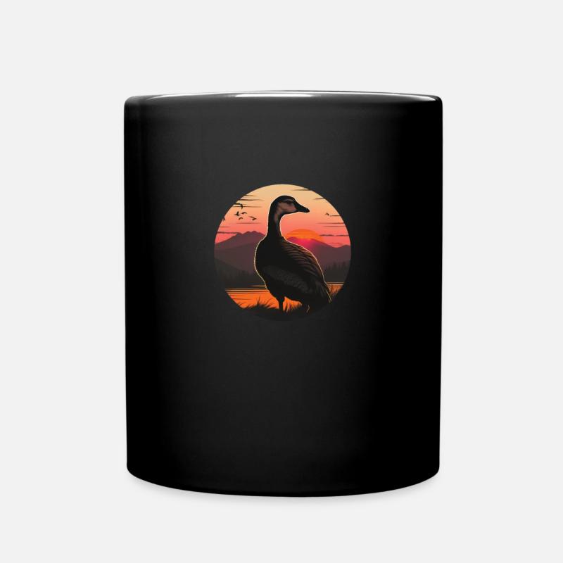 Gans Sonnenuntergang - Tasse einfarbig - Schwarz