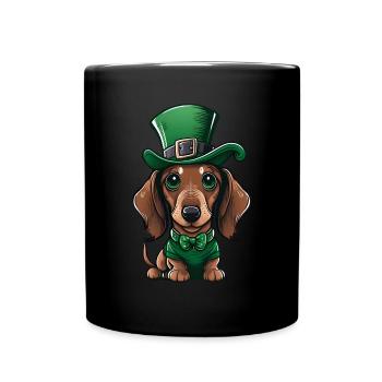 St Patrick Day Dachshund 17 mars Wiener Dog - Mug uni - noir - Devant