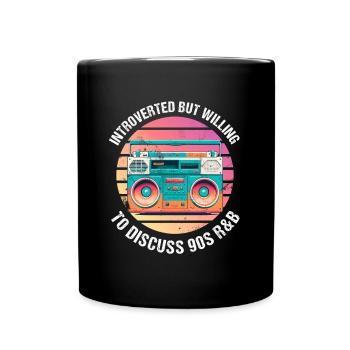 Rétro introverti mais prêt à discuter de R&B des années 90 - Mug uni - noir - Devant
