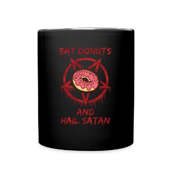 Mangez des beignets et saluez Satan - Mug uni - noir - Devant