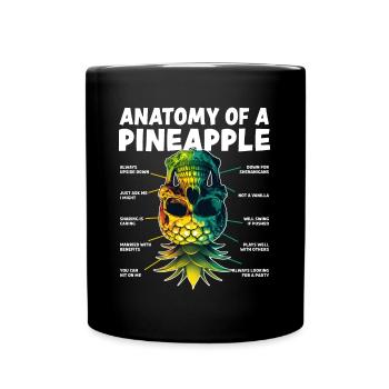 Anatomie einer Ananas auf dem Kopf stehende Ananas - Tasse einfarbig - Schwarz - Vorne