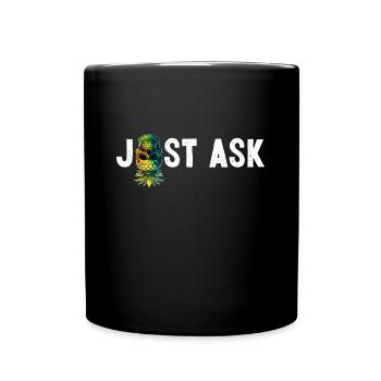 Fragen Sie einfach nach Upside Down Ananas Totenkopf Swinger Geschenk - Tasse einfarbig - Schwarz - Vorne