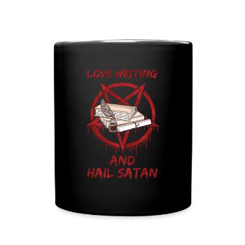 Aimer écrire et saluer Satan - Mug uni - noir - Devant