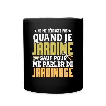 Cadeau humour jardinier jardinage potager jardin - Mug uni - noir - Devant