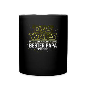 Das Wars Bester Papa Geburt Episode 1 Erstes Kind - Tasse einfarbig - Schwarz - Vorne