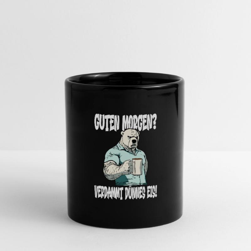 Kaffee Morgenmuffel grumpy Eisbär Tasse einfarbig