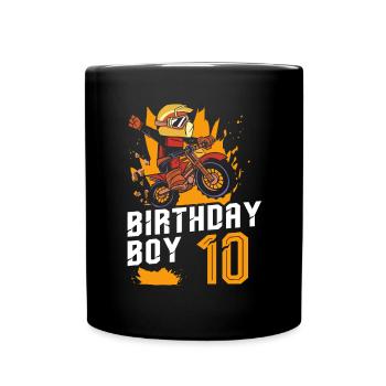 Dirt Bike Motocross 10 Years Old 10th Birthday Boy - Tasse einfarbig - Schwarz - Vorne