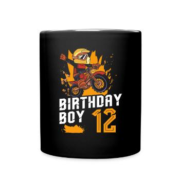 Dirt Bike Motocross 12 Years Old 12th Birthday Boy - Tasse einfarbig - Schwarz - Vorne