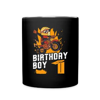 Dirt Bike Motocross 1 Years Old 1st Birthday Boy - Tasse einfarbig - Schwarz - Vorne