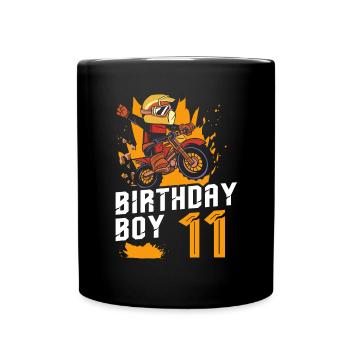 Dirt Bike Motocross 11 Years Old 11th Birthday Boy - Tasse einfarbig - Schwarz - Vorne