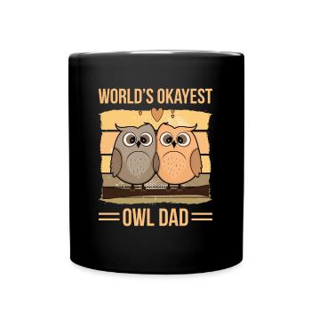 World's Okayes Owl Dad - Tasse einfarbig - Schwarz - Vorne