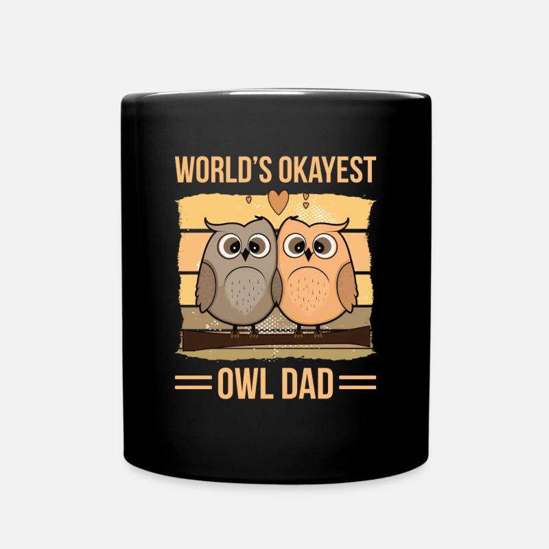 World's Okayes Owl Dad - Tasse einfarbig - Schwarz