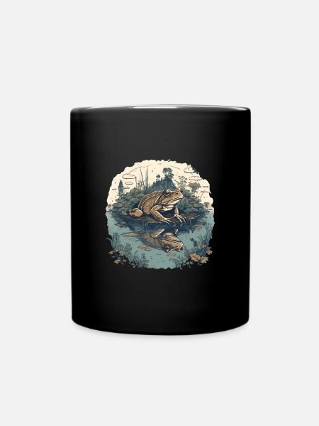 Kröte Am Teich - Tasse einfarbig - Schwarz
