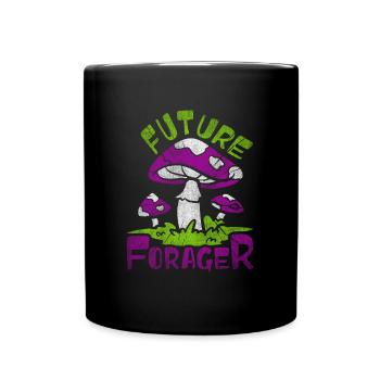 Future Forager Foraging Mushroom Hunting - Full Colour Mug - black - Front