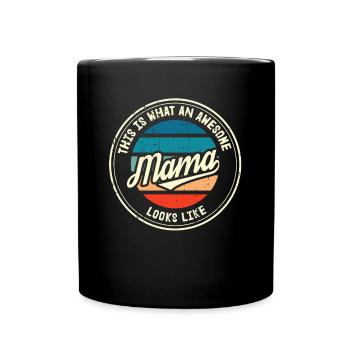 Bester Mama Muttertag Mutter Mom Retro Geschenk - Tasse einfarbig - Schwarz - Vorne