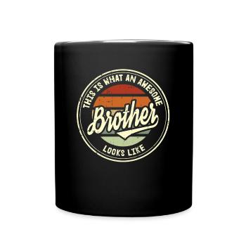Bester Bruder Retro Bro Geschenk - Tasse einfarbig - Schwarz - Vorne