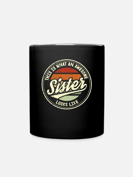 Meilleur cadeau Sister Sister Heart Retro Sis - Mug uni - noir